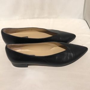 SANTORINI BLACK LEATHER BALLET FLATS